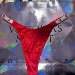Victoria’s Secret Red Shine Strap Thong
